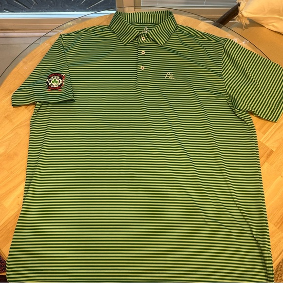 Other - Rhoback F.D.N.Y. Emerald Society Pipes and Drums Green Striped Polo Shirt XL